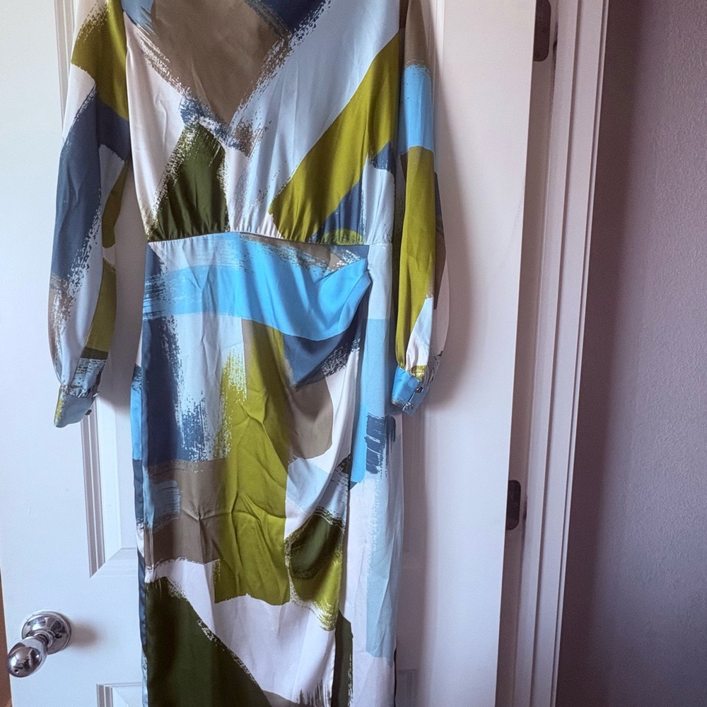 ZARA Abstract Print Long Sleeve Dress